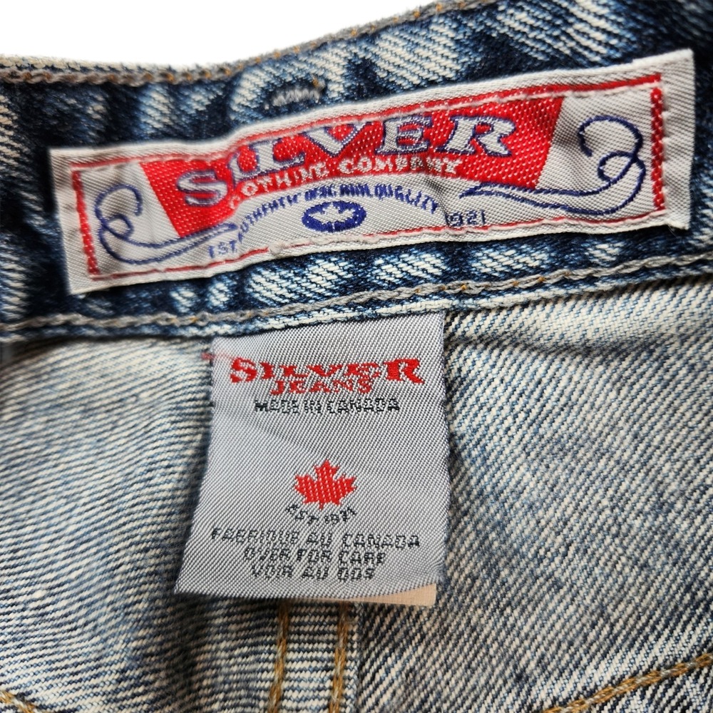 Vintage 90's Silver Jeans 34x30 Suki Bootcut Women's Button Fly Floral Patch Y2K - Picture 12 of 16